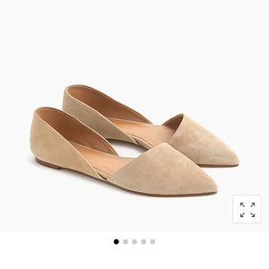 J Crew Zoe suede d’Orsay flats in nude